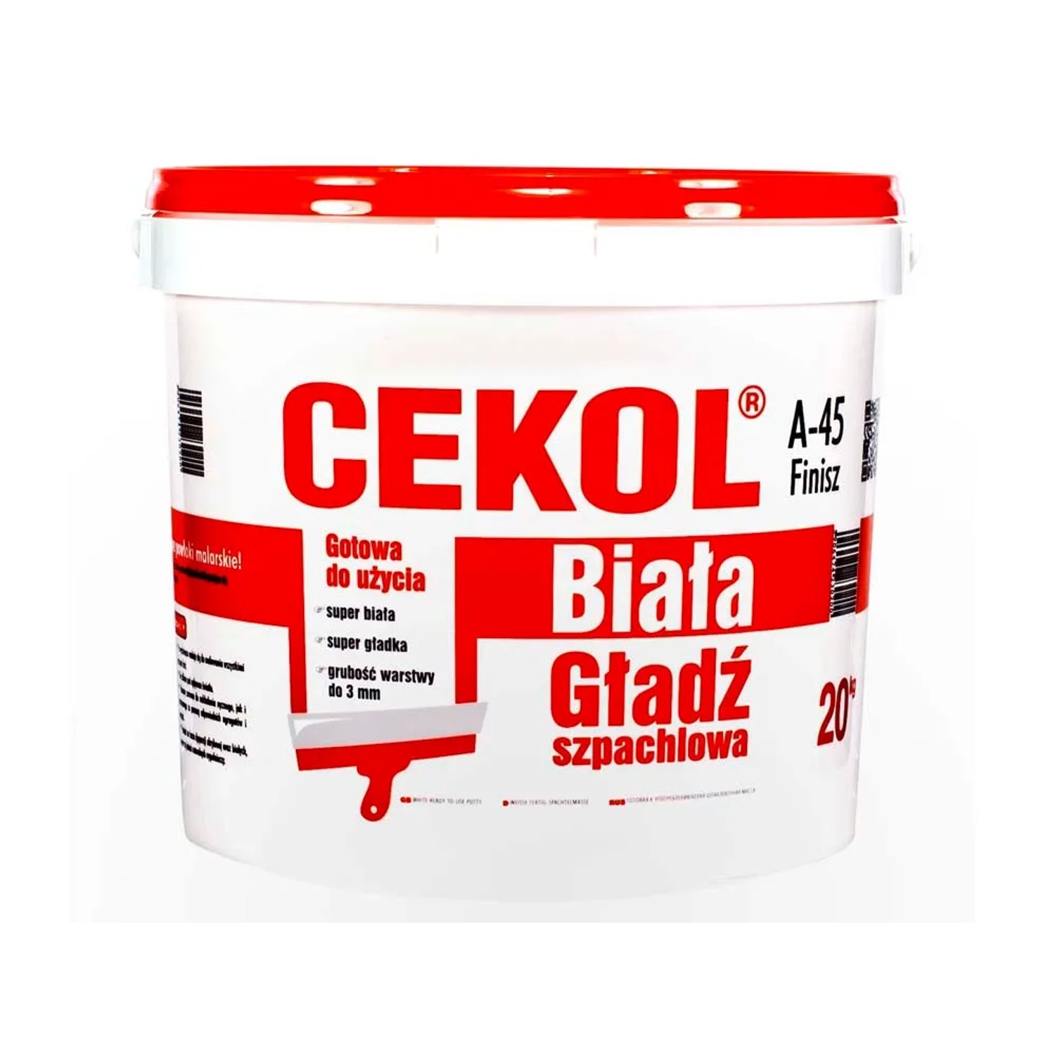 Cekol Biała gładź szpachlowa A-45 Finisz 20 kg