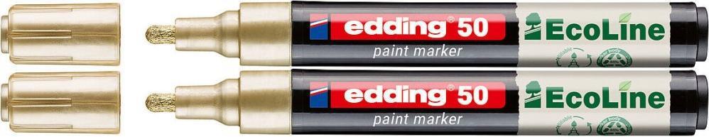 2x Marker olejowy edding 50 EcoLine, okrągła, 2-3mm, złoty
