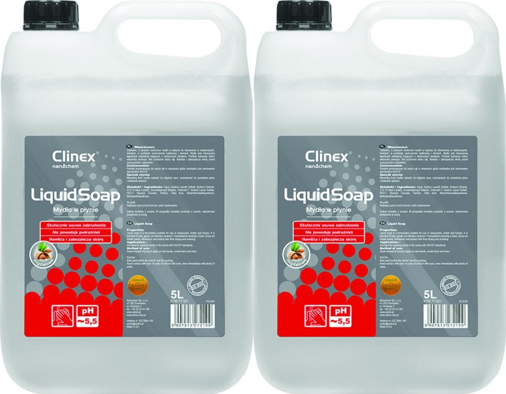 2x Mydło w płynie Clinex Liquid Soap 77-521, migdałowy, 5L