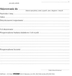 Druk akcydensowy Skierowanie do lekarza specjalisty, A5, offsetowy, 100k