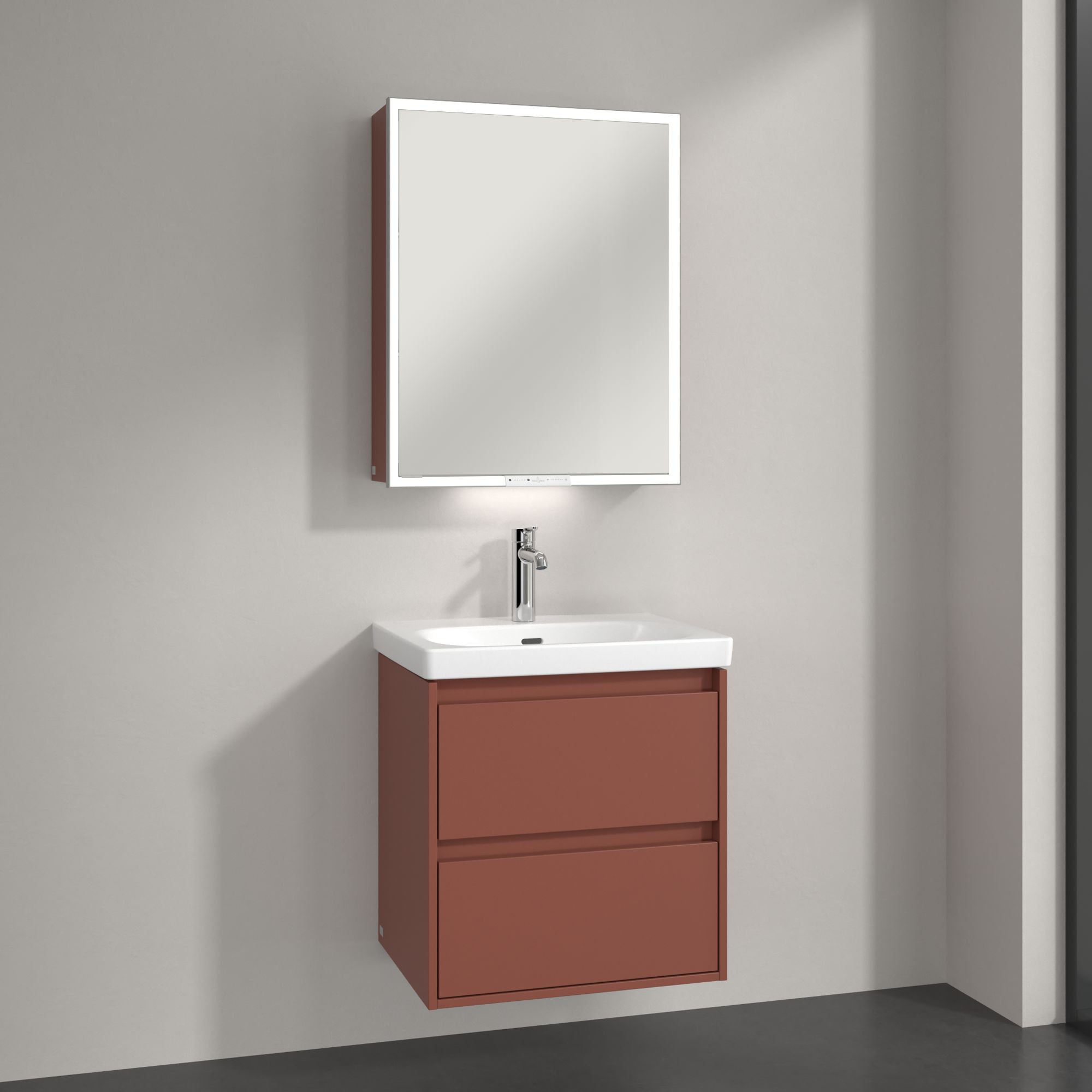 Villeroy & Boch My View+ szafka 60x16,8x75 cm z lustrem Wine Red A4816RAH