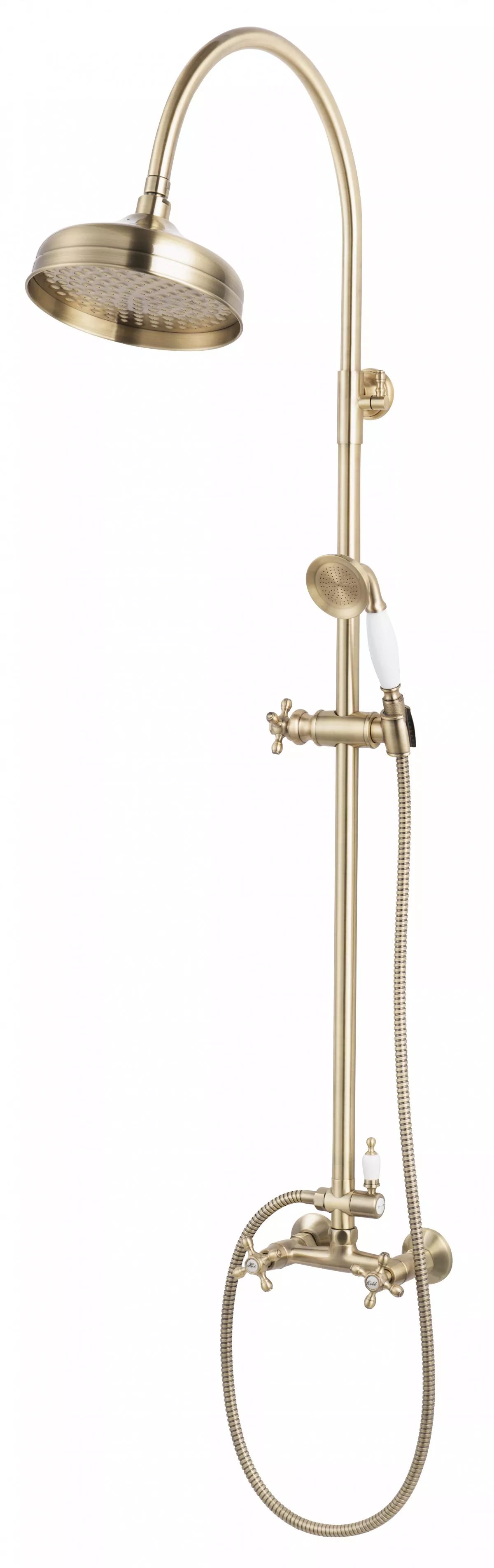 FDesign Lacrima zestaw prysznicowy ścienny z deszczownicą stary brąz FD1-LRA-7SET1-66 - Wysyłka w 24h