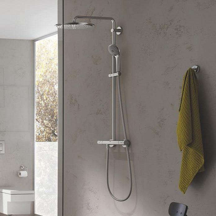 Grohe Euphoria System 310 zestaw prysznicowy ścienny termostatyczny z deszczownicą stal nierdzewna 26075DC0 - Wysyłka w 24h
