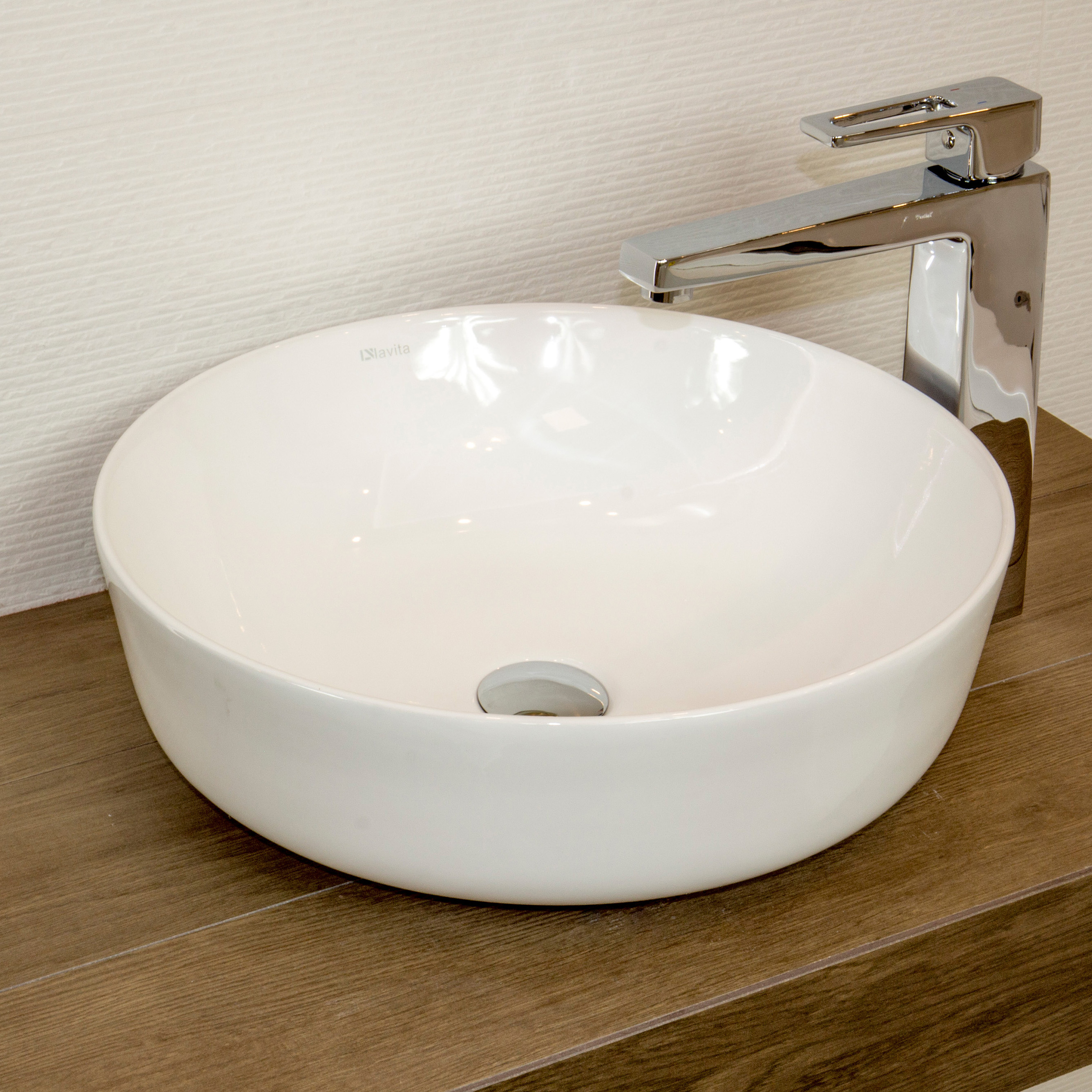 LaVita Cordoba Slim umywalka 41,5x41,5 cm nablatowa biały połysk