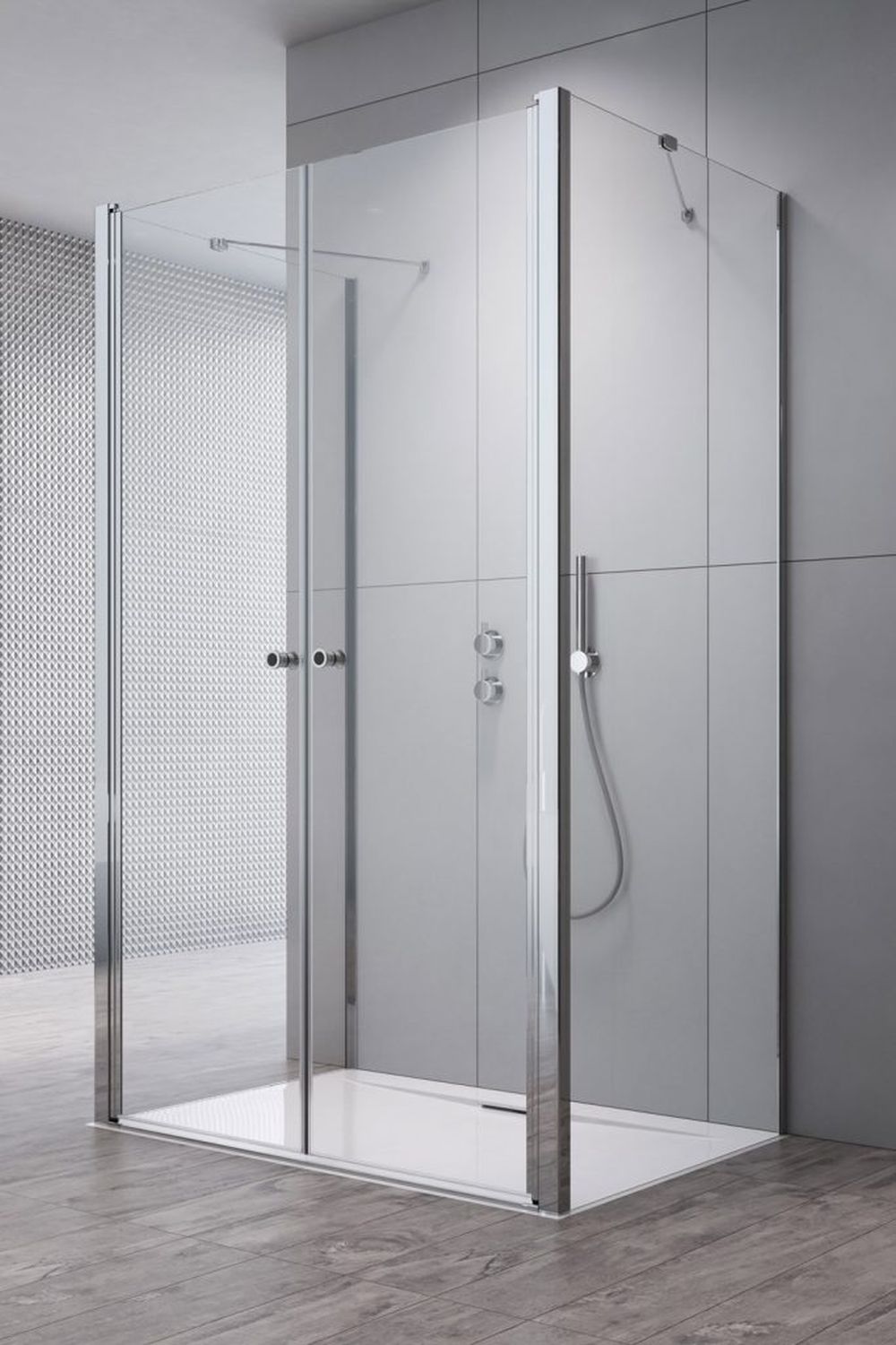 Radaway Eos DWD+2S drzwi prysznicowe 90 cm chrom/szkło przezroczyste 13799401-01