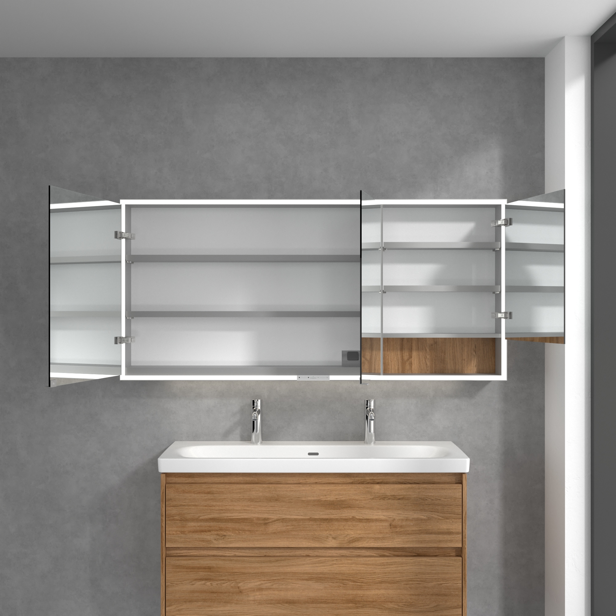 Villeroy & Boch My View+ szafka 160x16,8x75 cm z lustrem Oak Kansas A48116RH