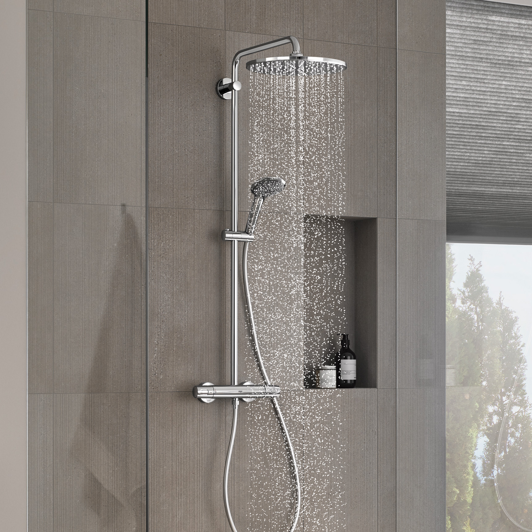 Grohe Vitalio Joy XXL zestaw prysznicowy ścienny termostatyczny z deszczownicą chrom 26400001 - Wysyłka w 24h