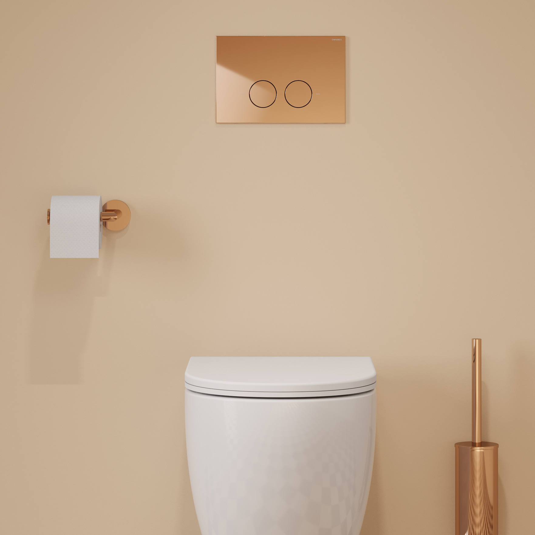 Omnires Strongframe + Minimal stelaż podtynkowy z przyciskiem spłukującym miedź połysk do miski WC wiszącej STFWC1MRCP - Wysyłka w 24h