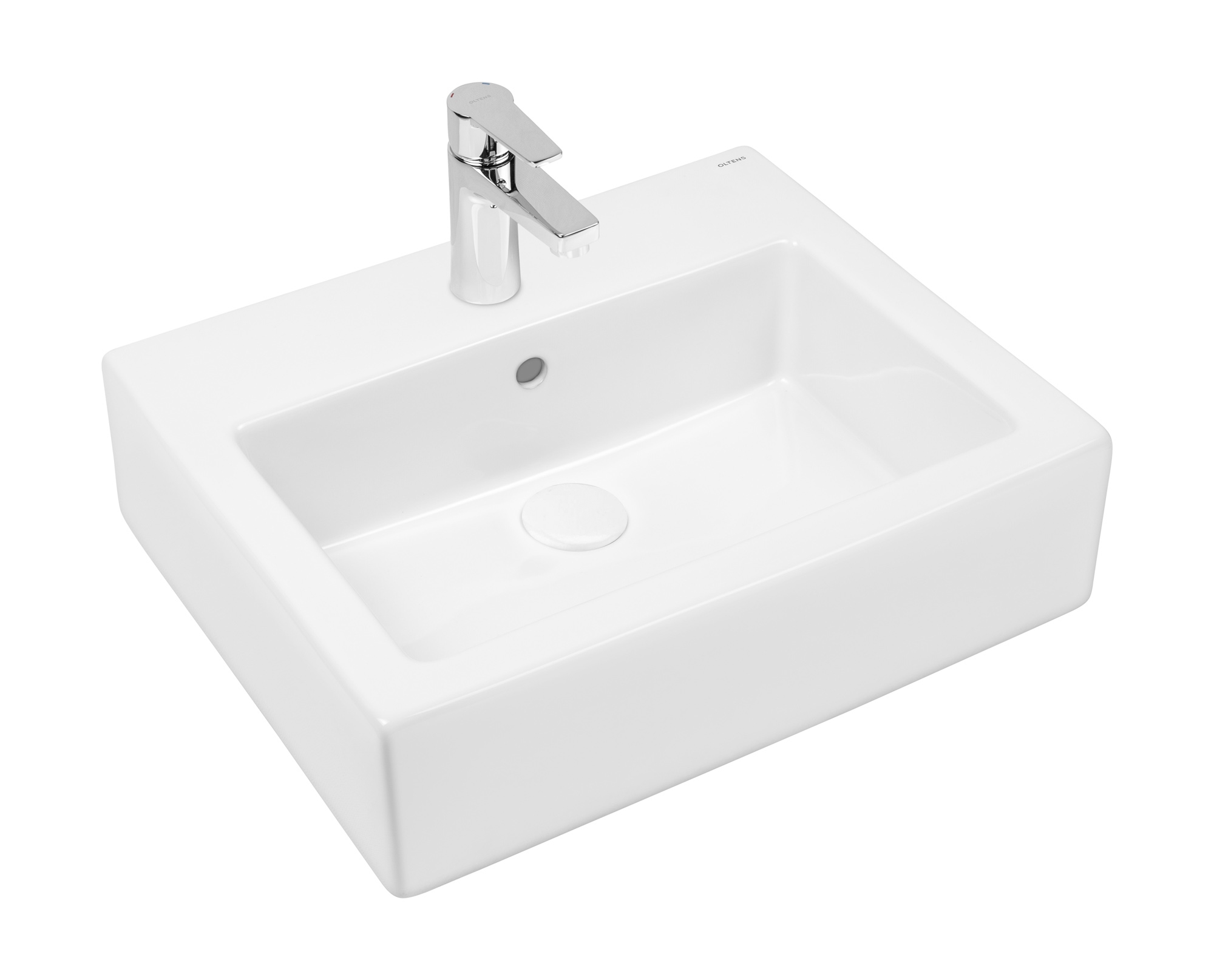Oltens Susa umywalka 50x41 cm prostokątna ścienna-nablatowa biała 41403000 - Wysyłka w 24h