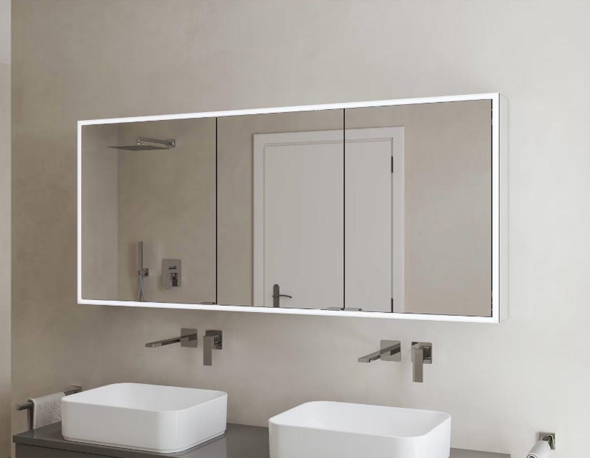 Kronenbach Cube 2.0 szafka 120x17x70 cm z lustrem srebro anodowane KB100208CR