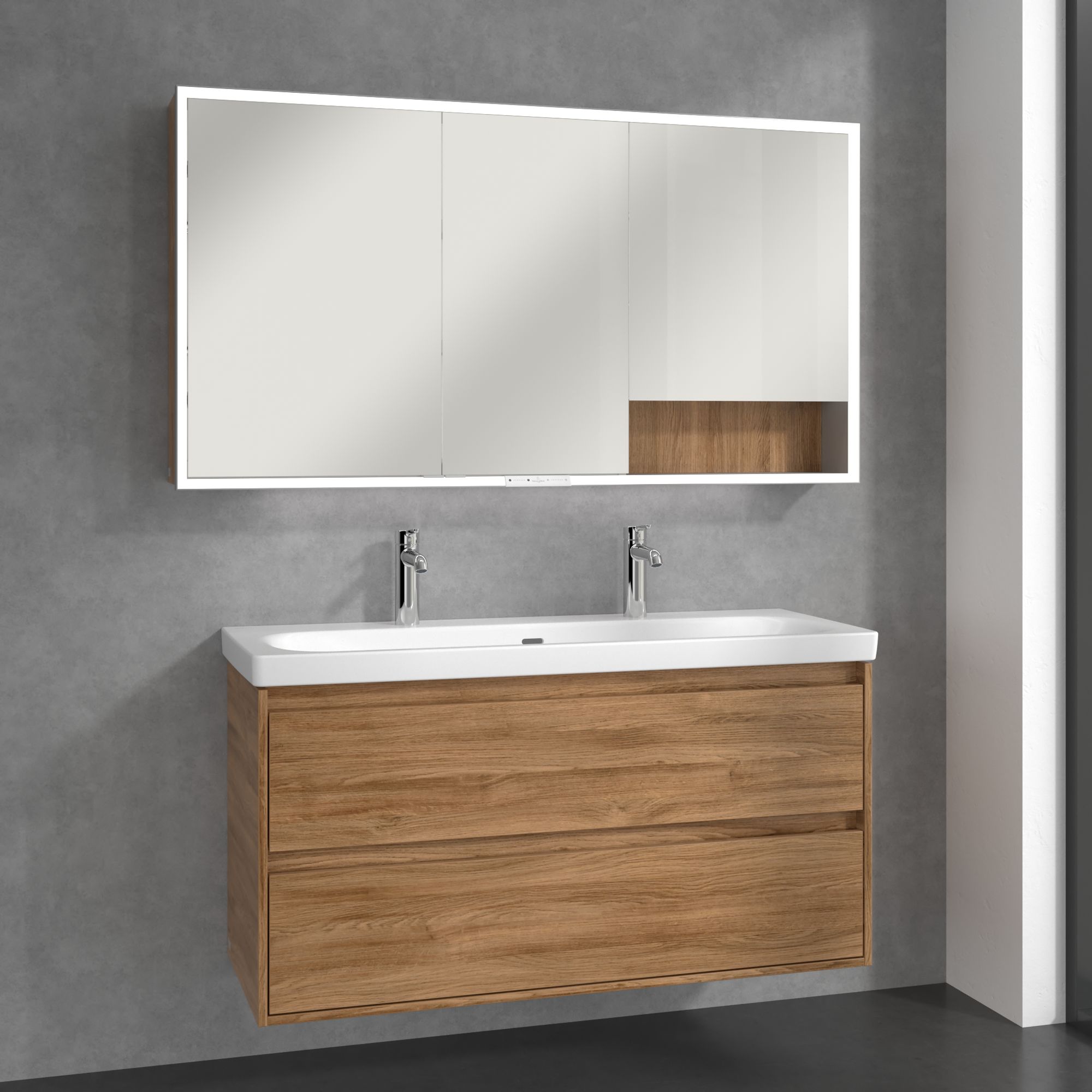 Villeroy & Boch My View+ szafka 140x16,8x75 cm z lustrem Oak Kansas A48114RH