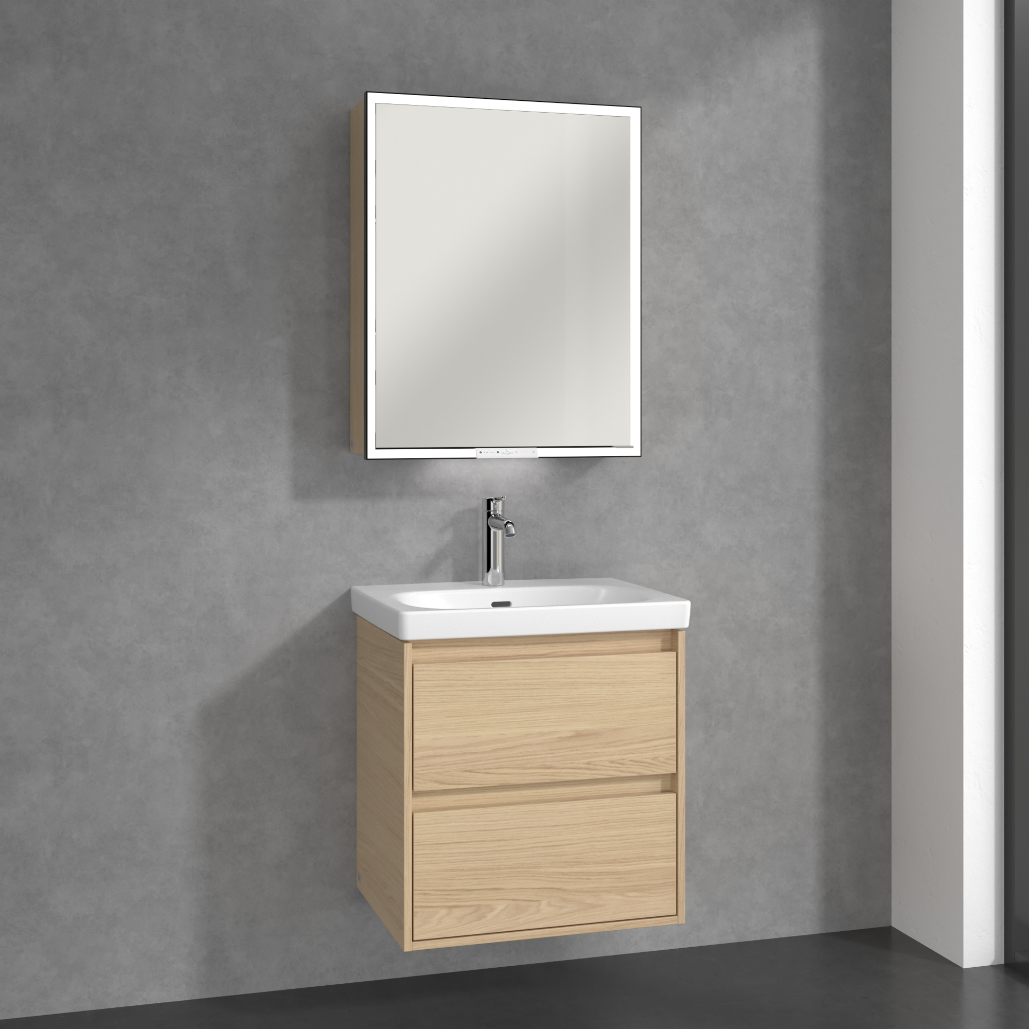 Villeroy & Boch My View+ szafka 60x16,8x75 cm z lustrem lewa Nordic Oak B4816LVJ
