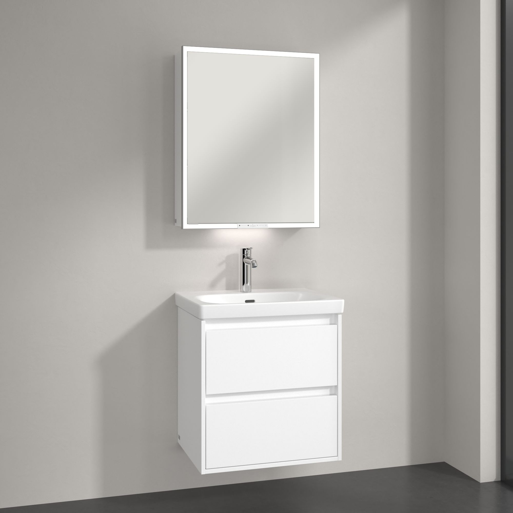 Villeroy & Boch My View+ szafka 60x16,8x75 cm z lustrem Brilliant White A4816RVE