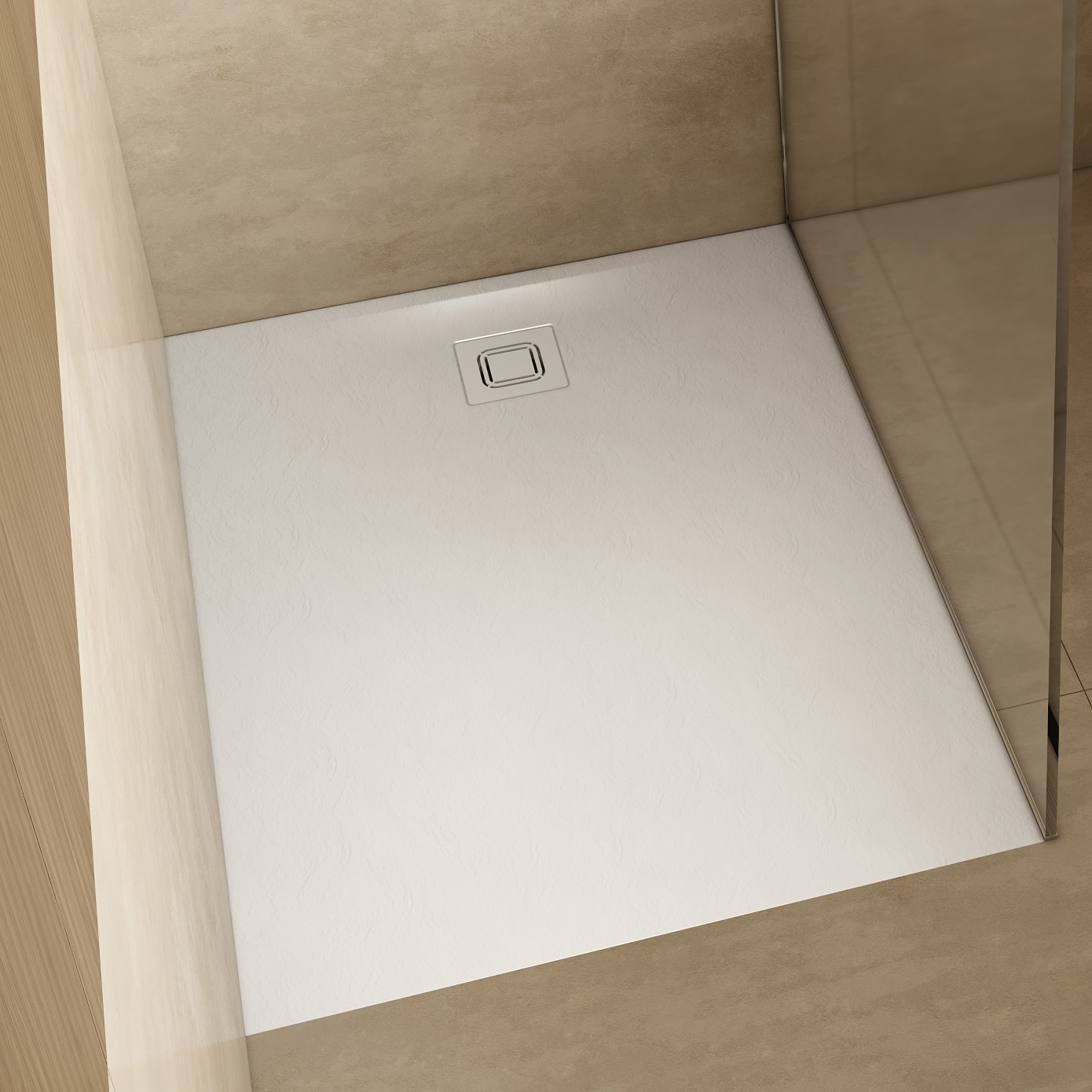 Schedpol Majestic White Stone brodzik prostokątny z syfonem 100x80 cm biały 3.3506/B/ST-M6/B