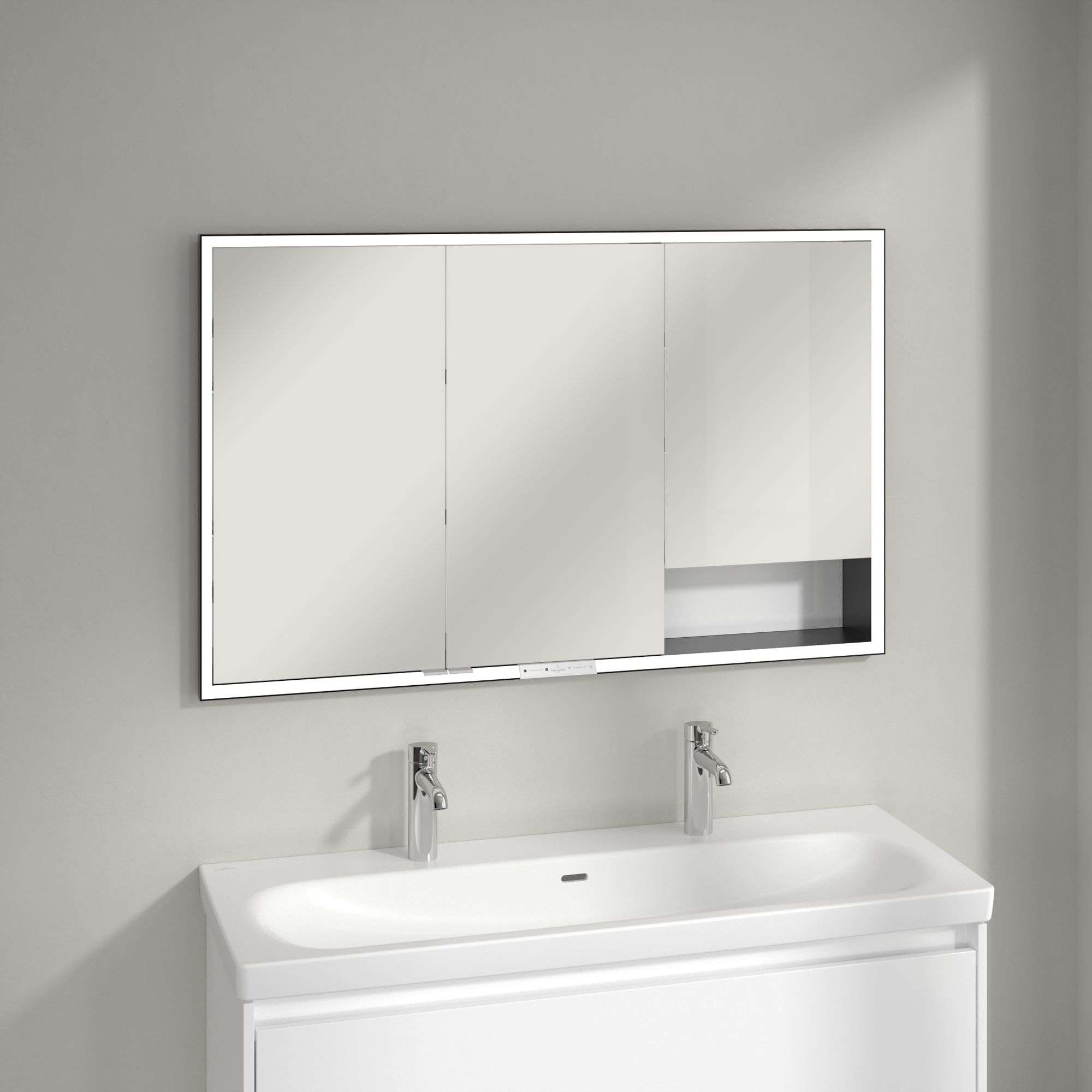 Villeroy & Boch szafka 120x16,8x75 cm z lustrem Brilliant White B48212VE