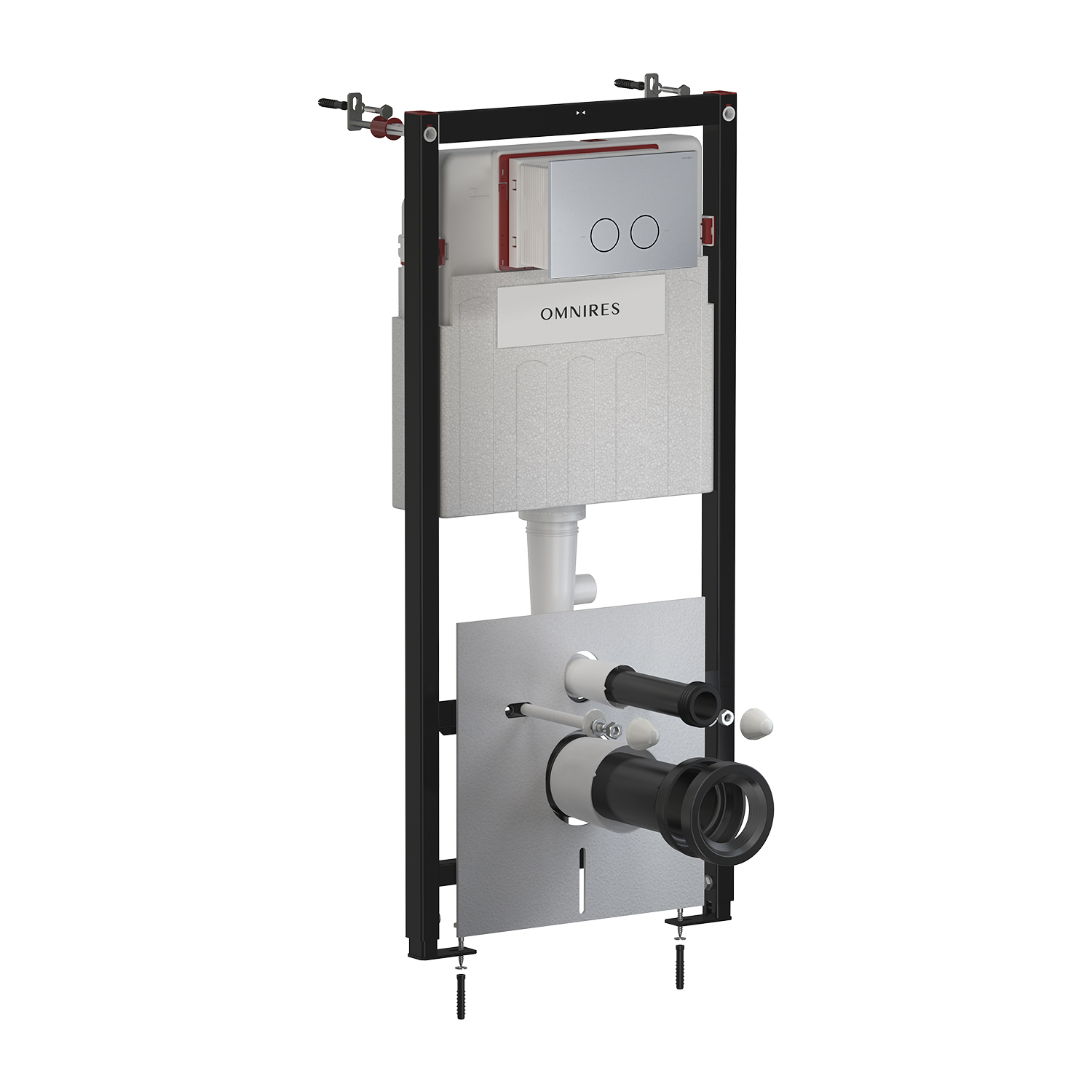 Omnires Eco Flush Set stelaż podtynkowy z przyciskiem spłukującym do miski WC wiszącej STFWCECO1R45-RNI