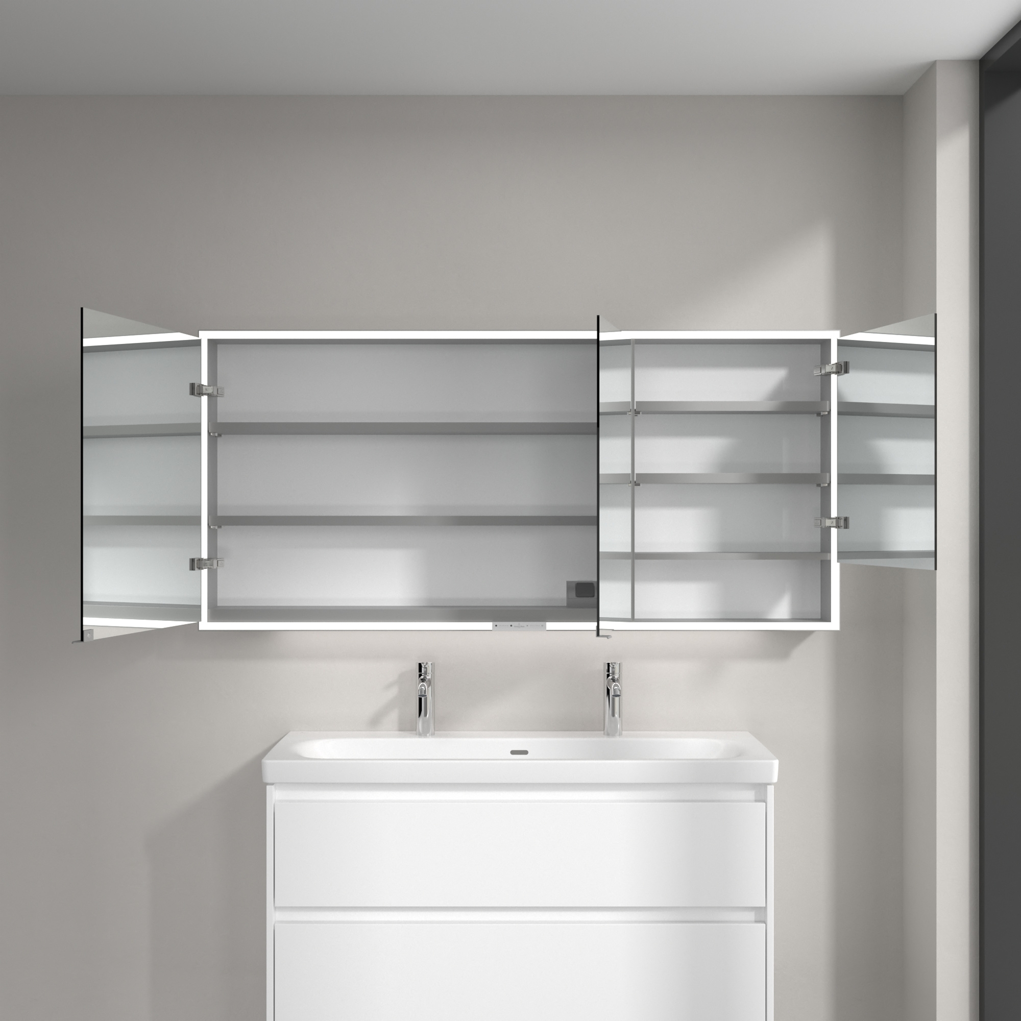 Villeroy & Boch My View+ szafka 160x16,8x75 cm z lustrem Pure White A48116VF