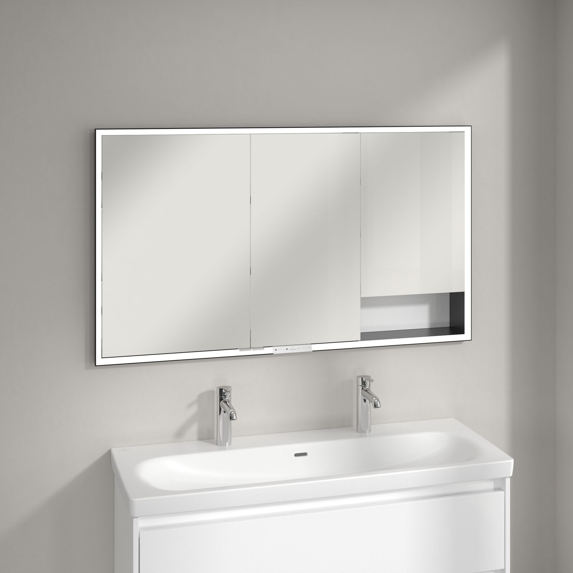 Villeroy & Boch My View+ szafka 130x16,8x75 cm z lustrem Brilliant White B48213VE