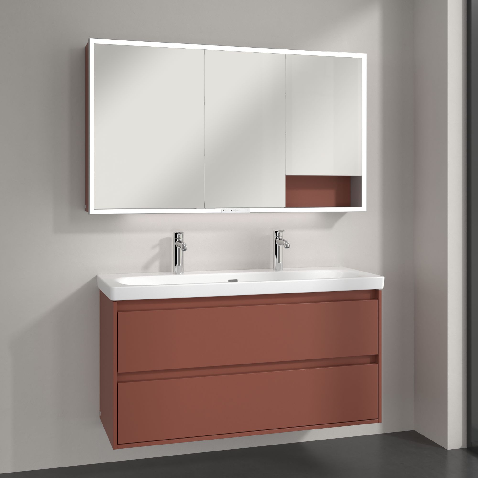 Villeroy & Boch My View+ szafka 130x16,8x75 cm z lustrem Wine Red A48113AH