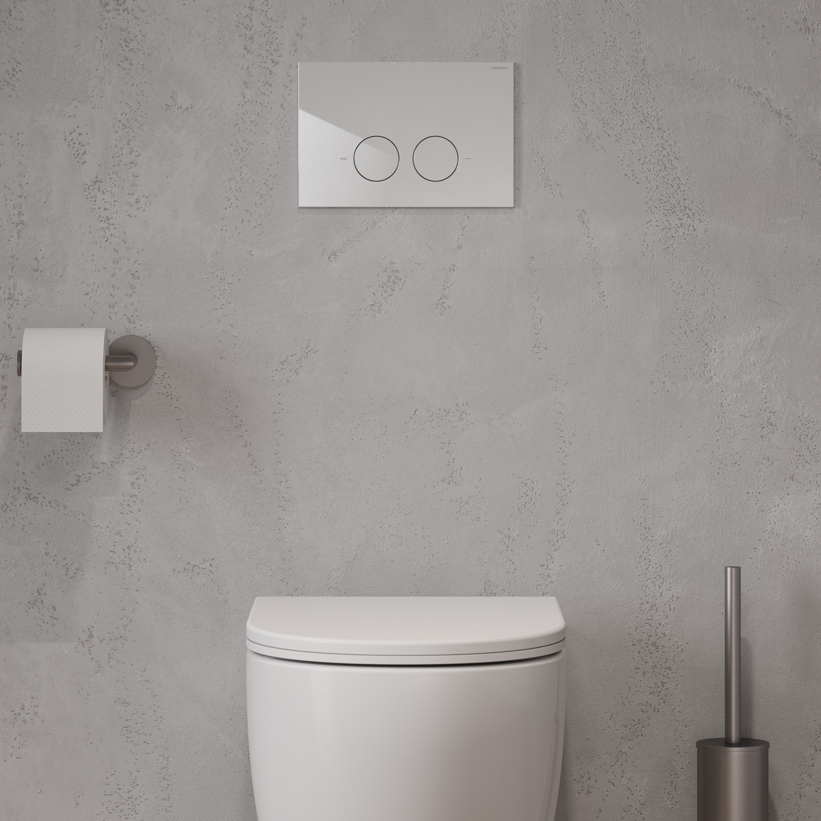Omnires Eco Flush Set Strongframe + Minimal stelaż podtynkowy z przyciskiem spłukującym biały połysk do miski WC wiszącej ...