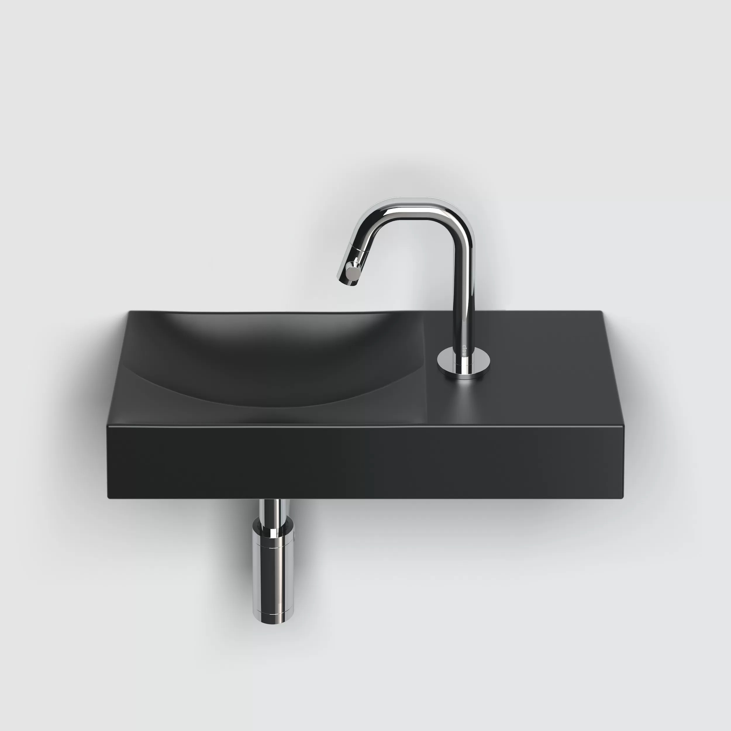 Clou Vale umywalka 45x19 cm prostokątna ścienna-nablatowa czarna CL/03.30162.01.R