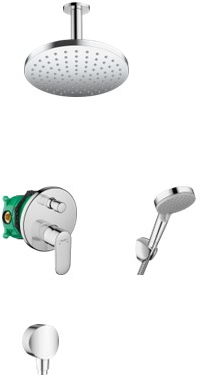 Zestaw Hansgrohe Vernis Blend zestaw prysznicowy podtynkowy z deszczownicą chrom (26277000, 27804000, 71466000, 01800180, 26278000, ...