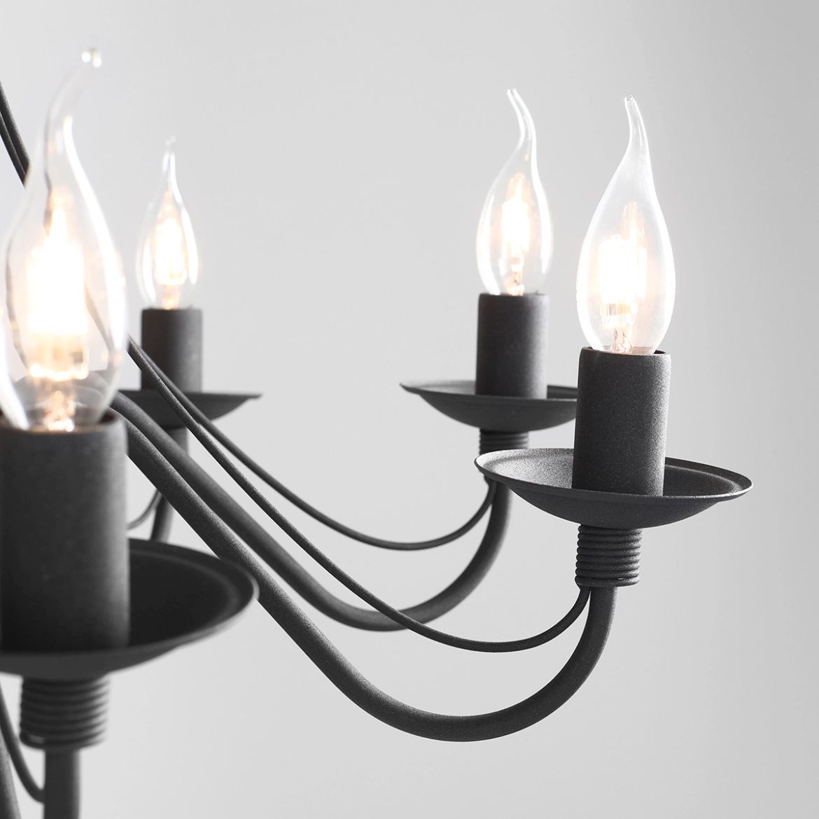 Aldex Róża lampa wisząca 8x10 W czarna 397P1