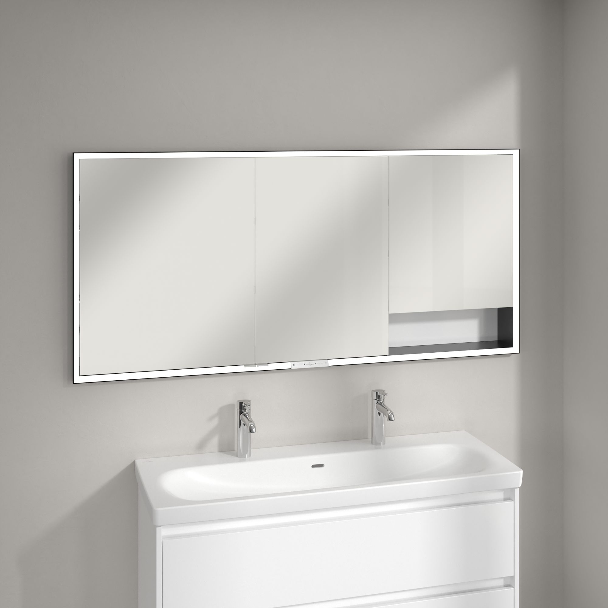 Villeroy & Boch My View+ szafka 160x16,8x75 cm z lustrem biała B48216VF
