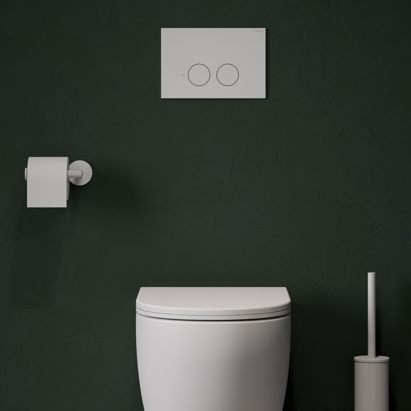Omnires Eco Flush Set Strongframe + Minimal stelaż podtynkowy z przyciskiem spłukującym biały mat do miski WC wiszącej STFWCECO1MRWM - Wysyłka w 24h