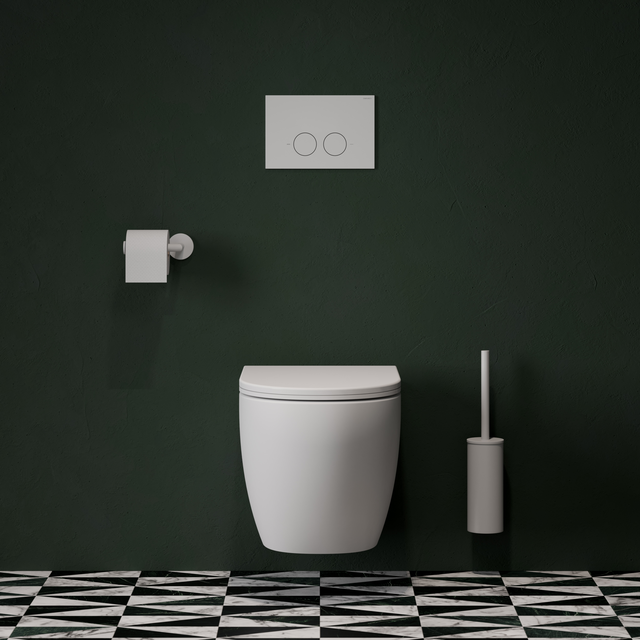 Omnires Strongframe + Minimal stelaż podtynkowy z przyciskiem spłukującym biały mat do miski WC wiszącej STFWC1MRWM