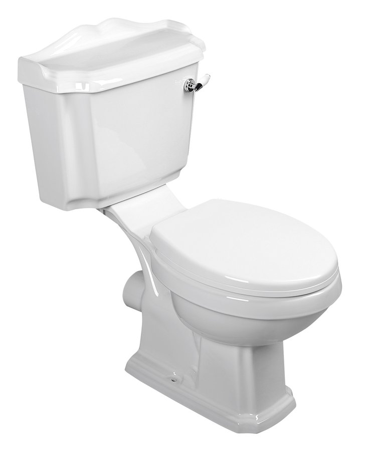 Zestaw Aqualine Antik kompakt WC z deską sedesową wolnoopadającą biały AK107-01