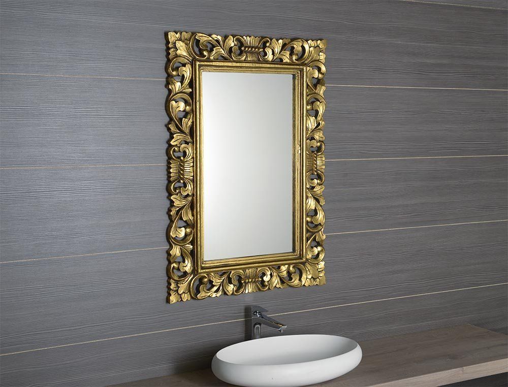 Sapho Scule & Samblung lustro 100x70 cm prostokątne rama złoty IN163