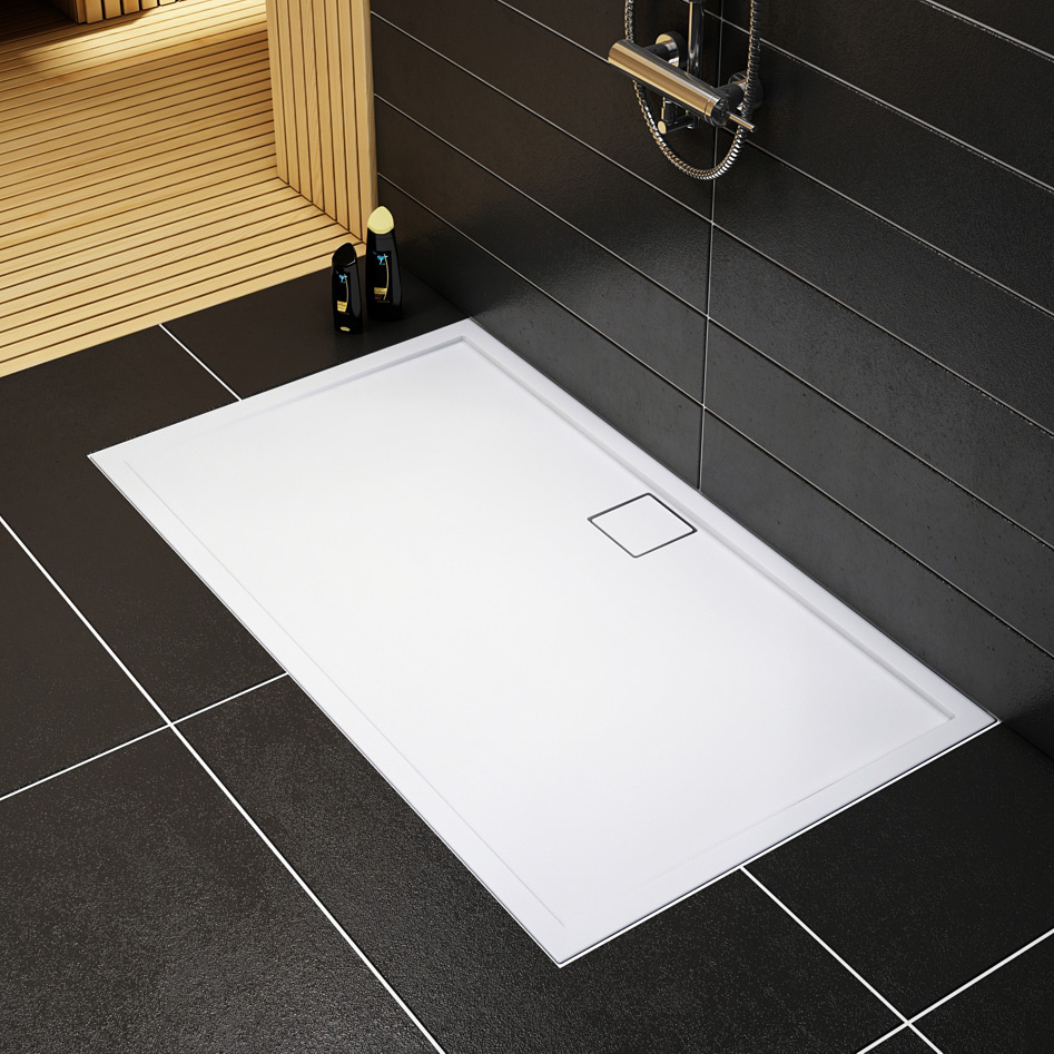 Schedpol Omega brodzik 120x90 cm prostokątny Stonicryl biały gładki 3.0451 - Wysyłka w 24h