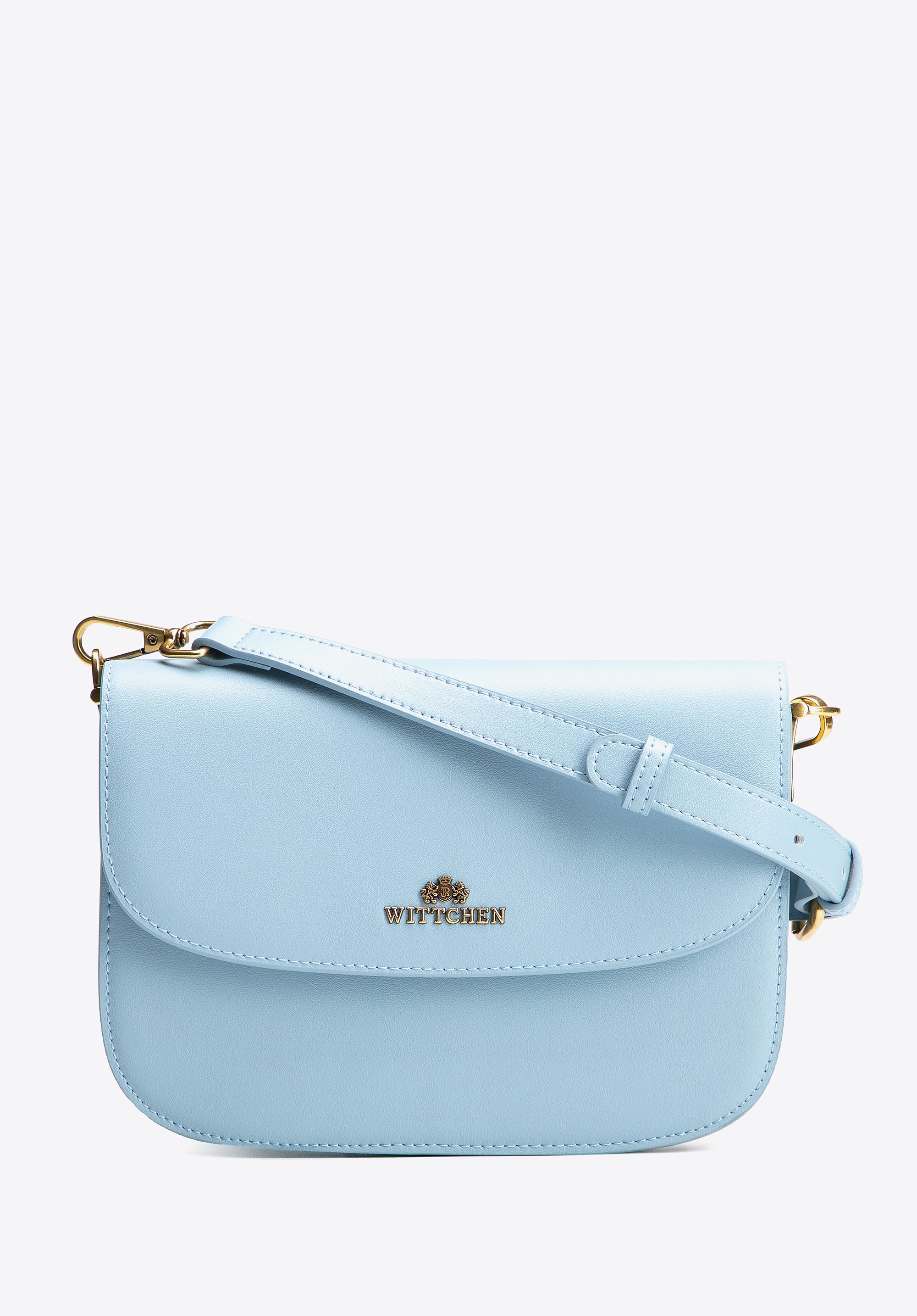Damska crossbody ze skóry naturalnej niebieska