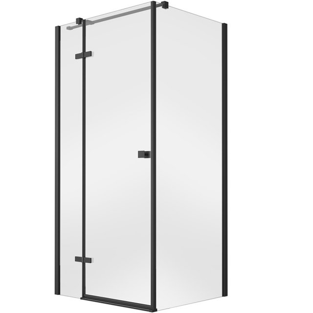 BESCO Kabina prysznicowa kwadratowa PIXA BLACK 90x90 szkło transparen