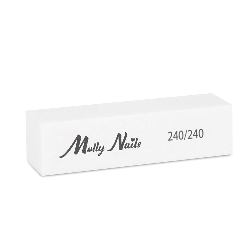 Bloczek blok polerski Molly Nails 240/240 Premium biały 1szt