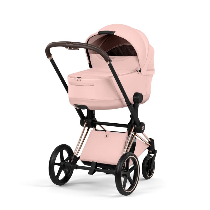 Cybex Priam 5.0 Style - wózek głęboko-spacerowy 2w1-Peach Pink-Rosegold (with brown lether)