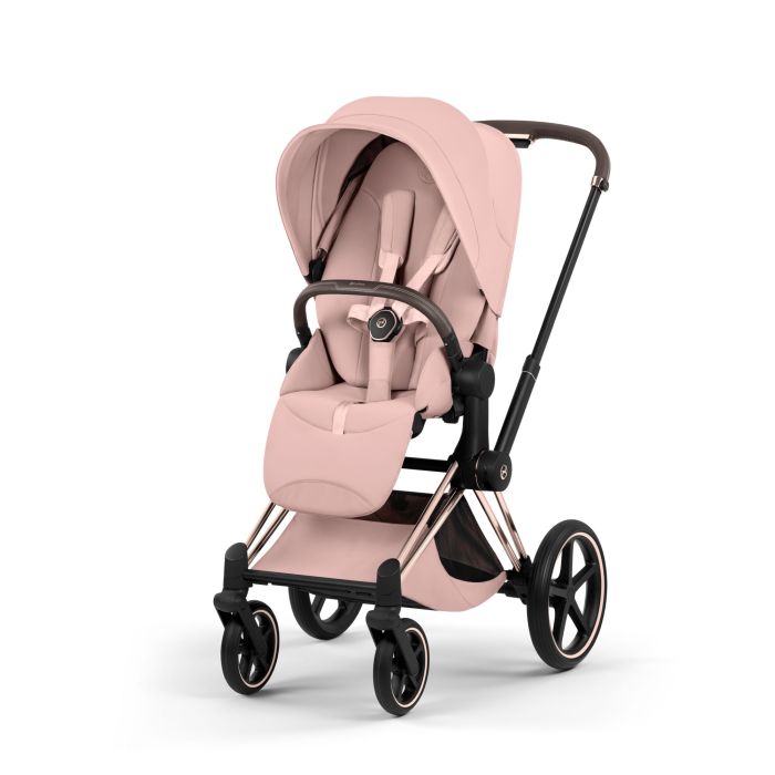 Cybex Priam 5.0 Style - wózek spacerowy-Peach Pink-Rosegold (with brown leather)