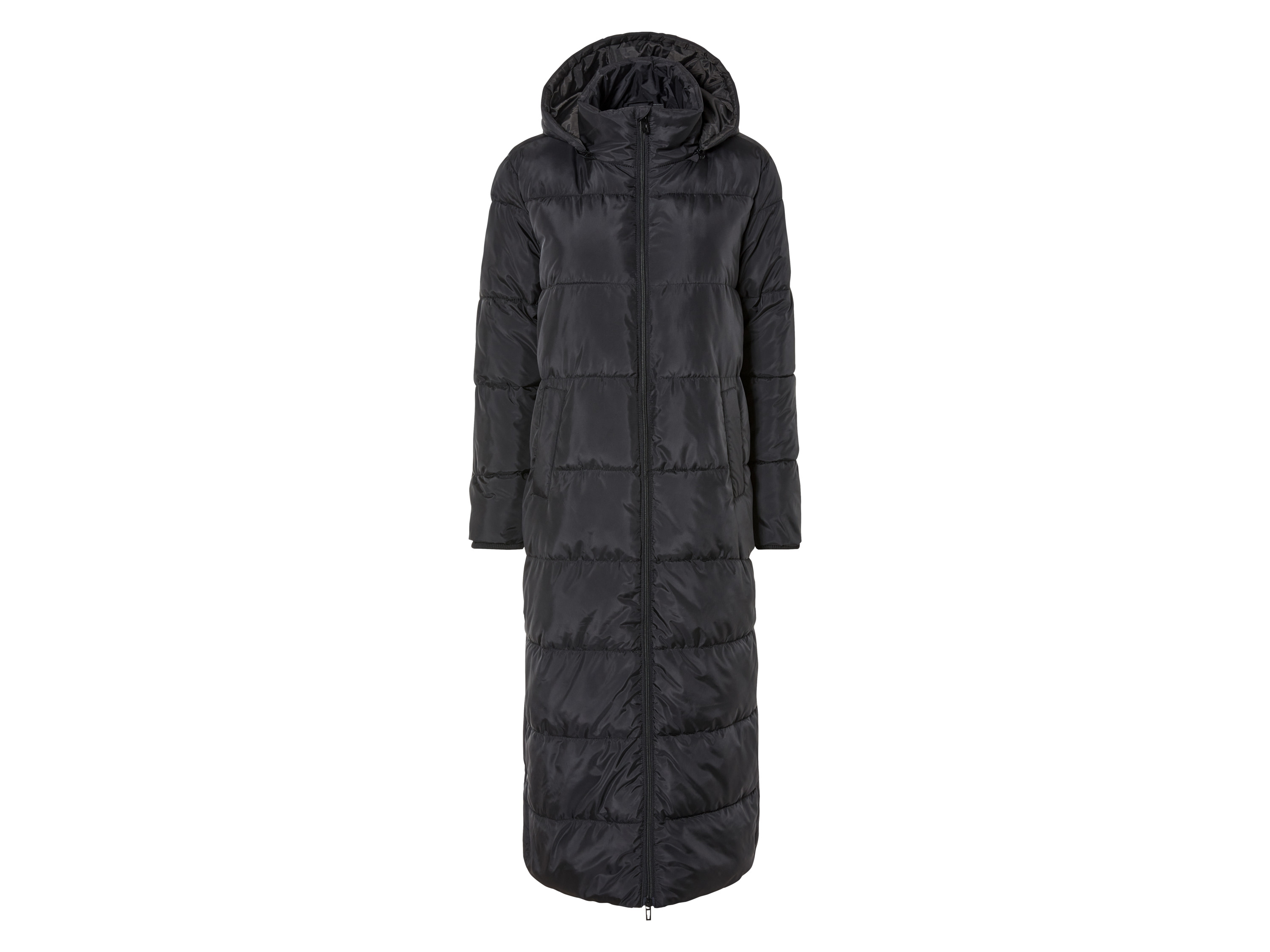 esmara Pikowany płaszcz damski maxi XS 32-34, Czarny