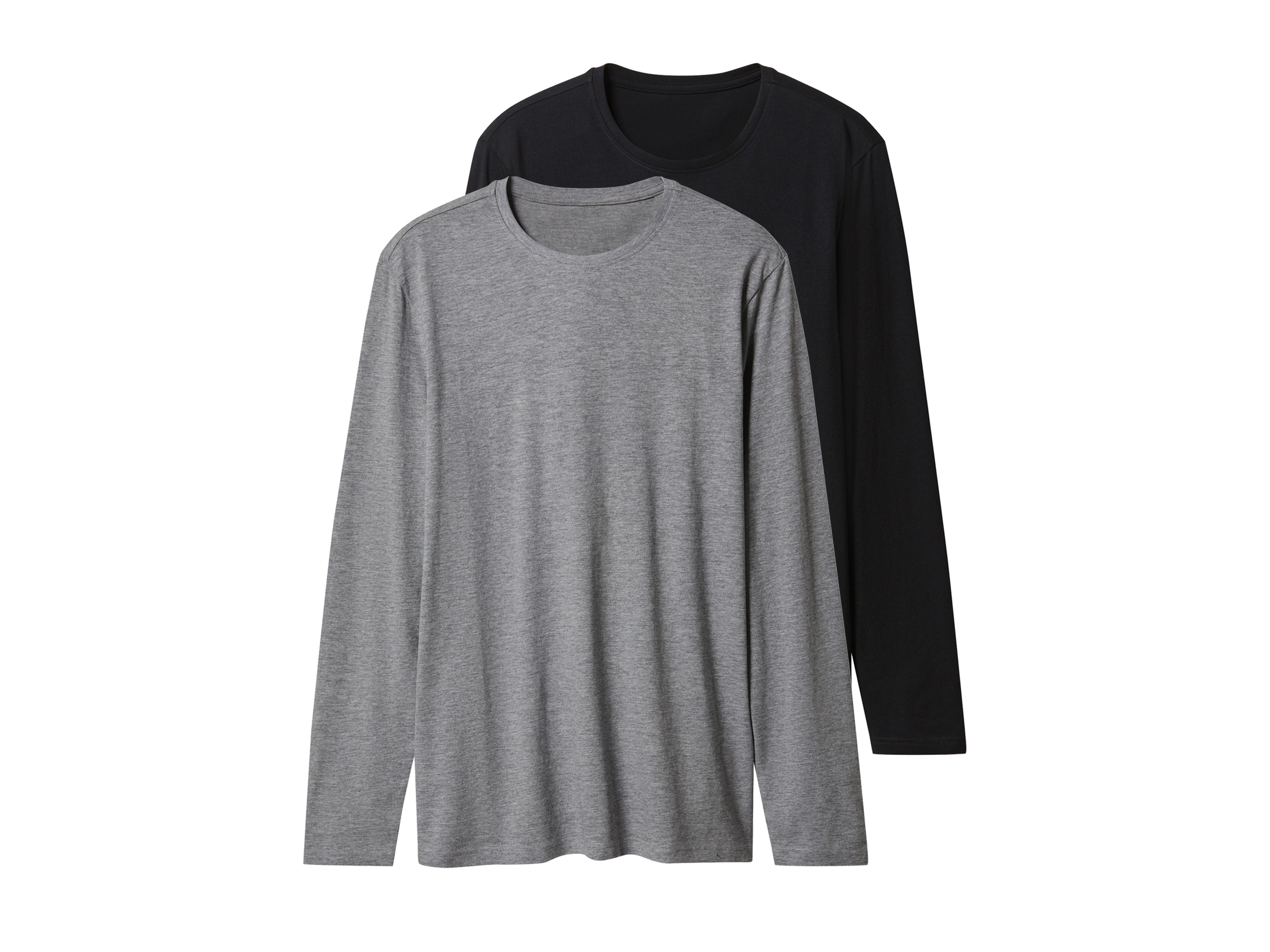 esmara Men Koszulki męskie z długim rękawem, 2 sztuki Czarny/szary, XL 56/58