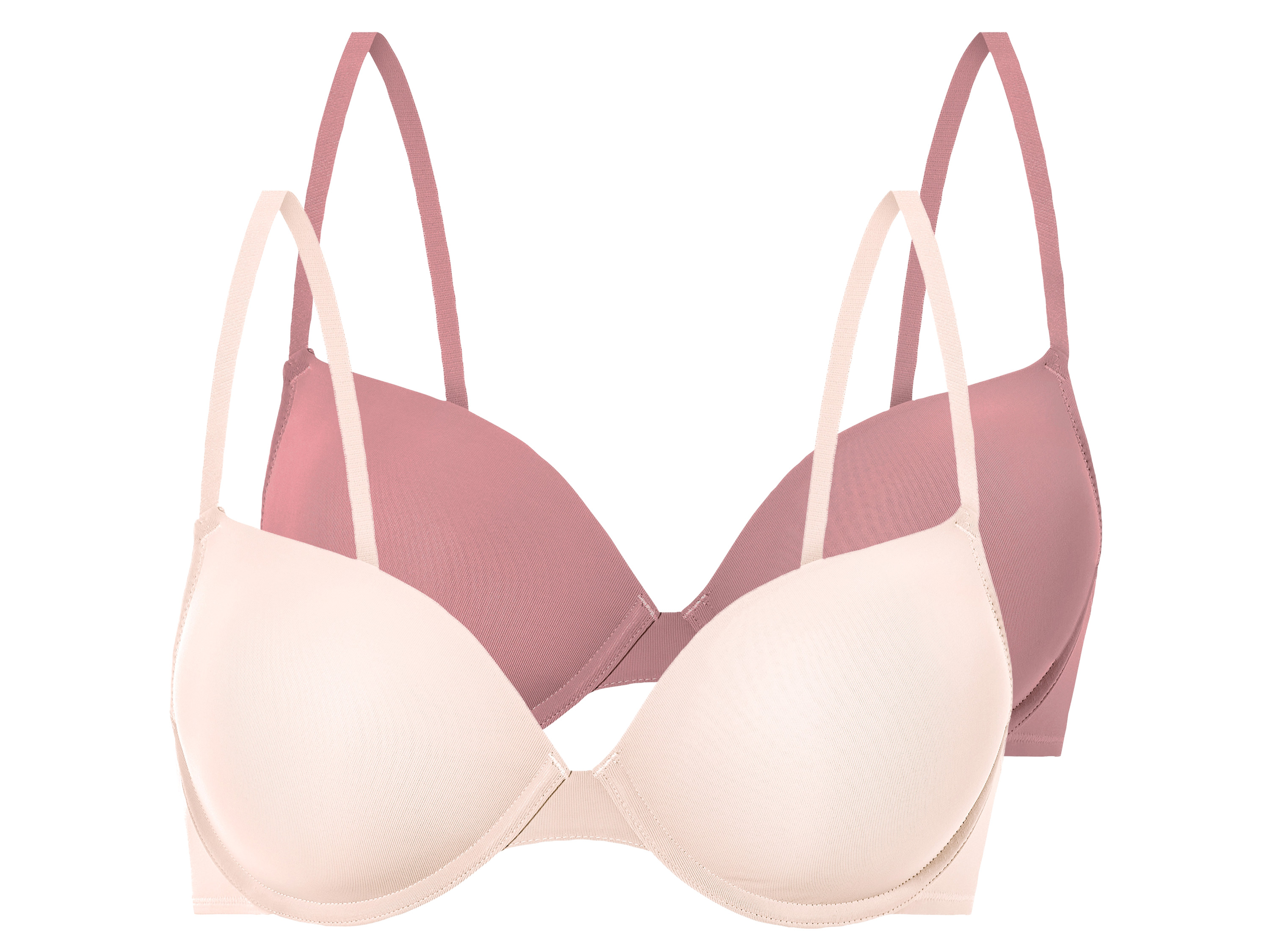 esmara Biustonosze push-up damskie, 2 sztuki Różowy/ jasnoróżowy, 75B