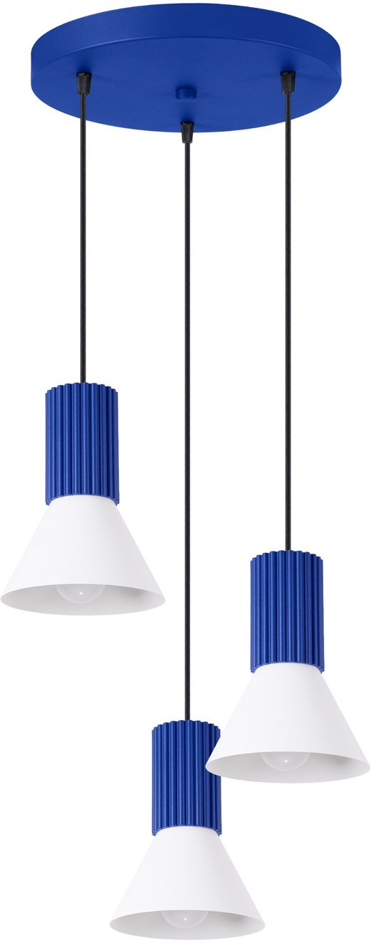 Darmowa Dostawa - Lampa wisząca 3x10 W biała-niebieska Sollux Lighting Estria SL1875