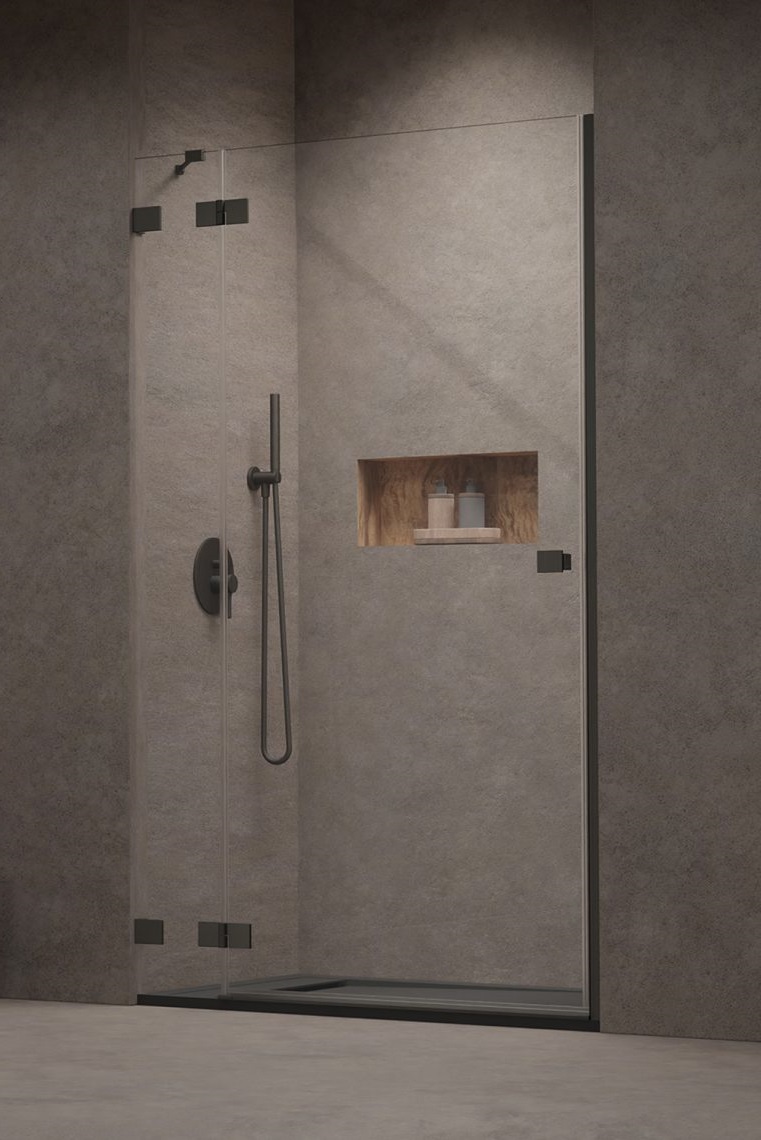 Darmowa Dostawa - Drzwi prysznicowe 90 cm uchylne Radaway Essenza Pro Brushed Gunmetal DWJ 100990909201L