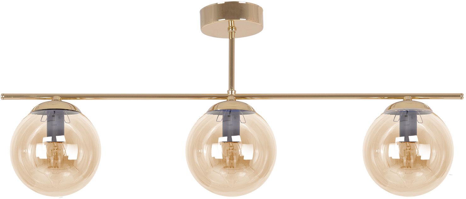 Darmowa Dostawa - Lampa podsufitowa 3x10 W złota-bursztynowa Kaja Grand K5412