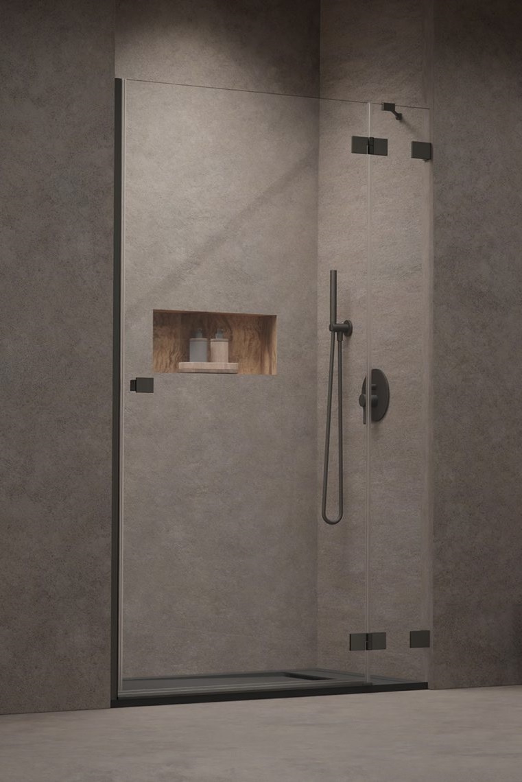 Darmowa Dostawa - Drzwi prysznicowe 90 cm uchylne Radaway Essenza Pro Brushed Gunmetal DWJ 100990909201R