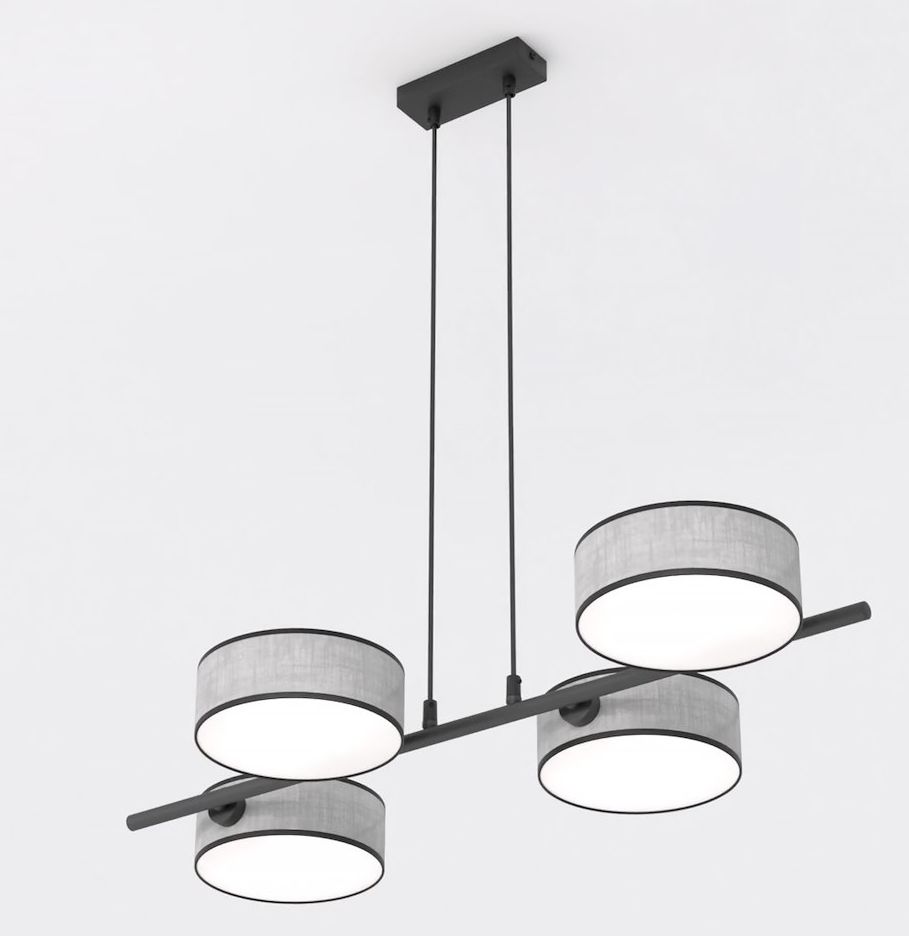 Darmowa Dostawa - Lampa wisząca 4x10 W szary/popielaty Emibig Drumz 15644