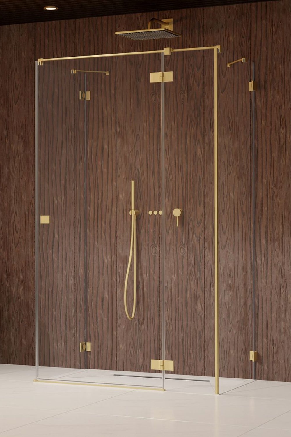 Darmowa Dostawa - Drzwi prysznicowe 90 cm uchylne Radaway Essenza Pro Brushed Gold KDJ+S 100973909901R