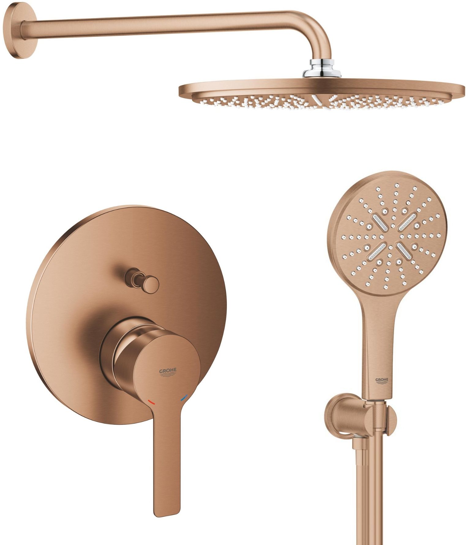 Darmowa Dostawa - Zestaw prysznicowy podtynkowy z deszczownicą brushed warm sunset Grohe Lineare abset12135
