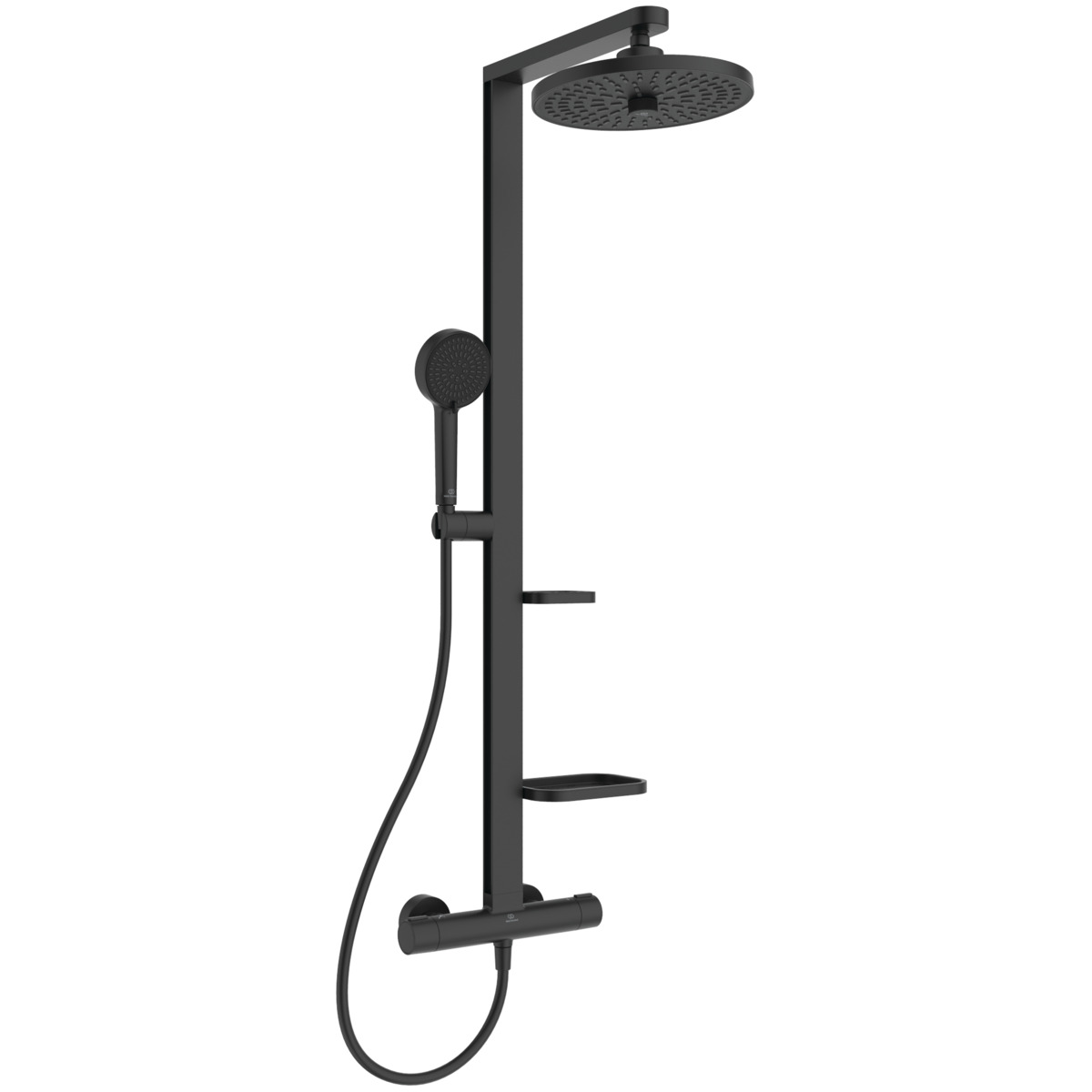 Darmowa Dostawa - Zestaw prysznicowy ścienny termostatyczny z deszczownicą czarny Ideal Standard Alu+ BD583XG