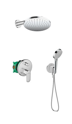 Darmowa Dostawa - Zestaw prysznicowy podtynkowy z deszczownicą chrom Hansgrohe Vernis Blend abset11403